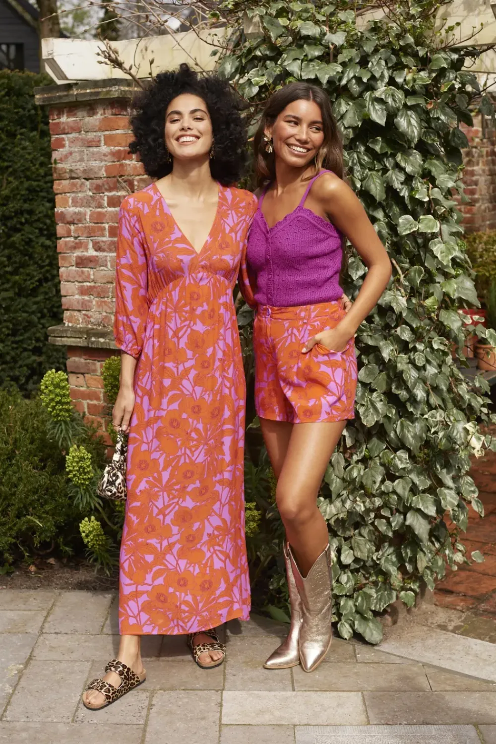 Fashion Dress FemmePurple flower Jurken