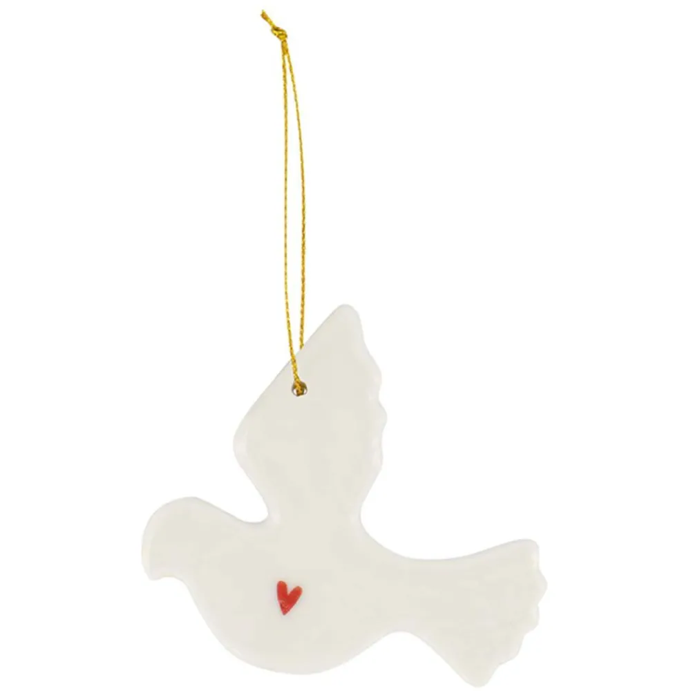 Sale Keramieken kersthanger duif wit Woonaccessoires | Cadeau