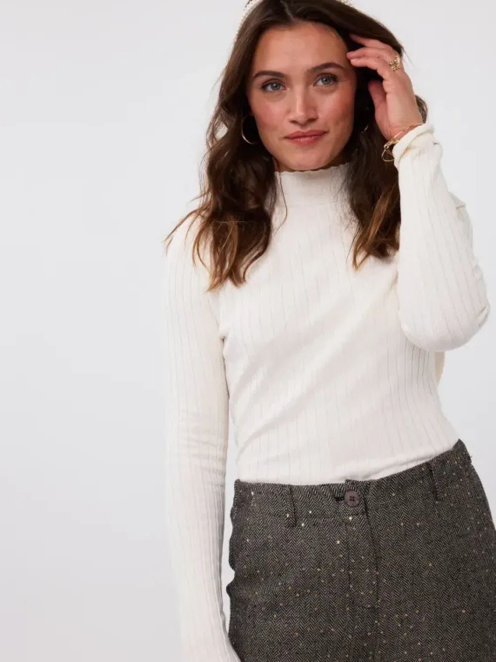 Fashion Knitted top KitEcru Shirts & Tops | Truien & Sweaters