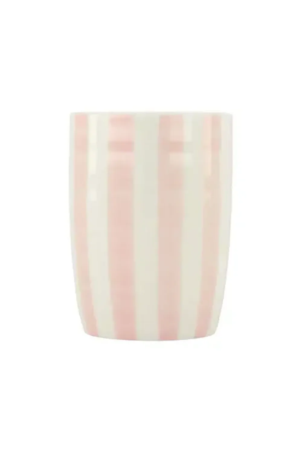 Hot koffiemok streep wit / roze Keuken & Tafelen | Cadeau