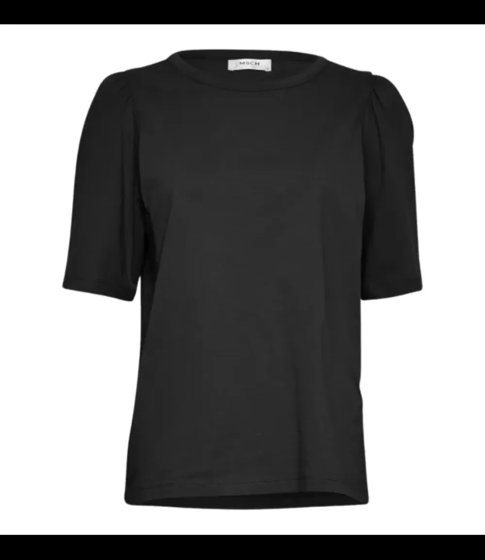 Discount MSCHBegitta Organic Puff TeeBlack Shirts & Tops