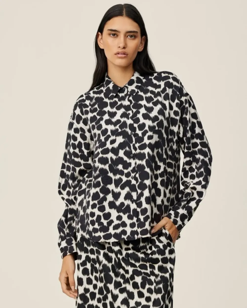 New MSCHOttelie Karalynn Shirt AOPOatmeal Animal Blouses