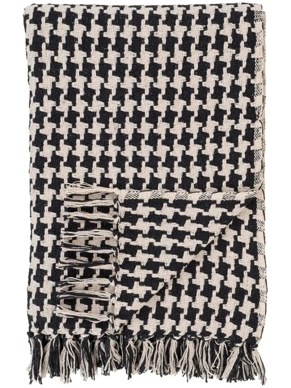 Outlet Plaid Pied-de-poule zwart/beige - 130*180 Kussens & Plaids | Cadeau