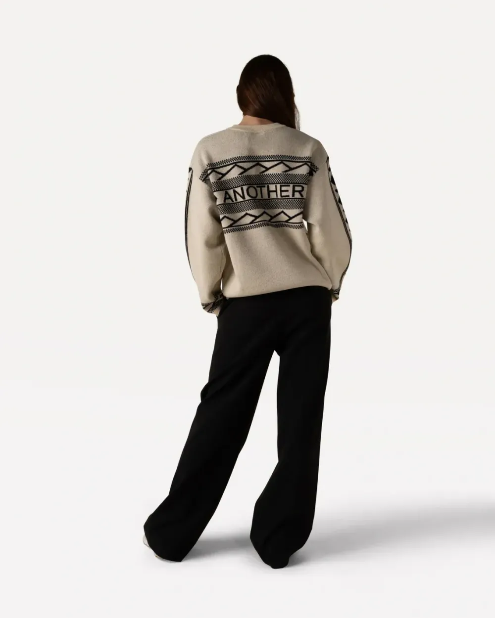 Best Saffi knitted pull l/sBlack parchment Truien & Sweaters