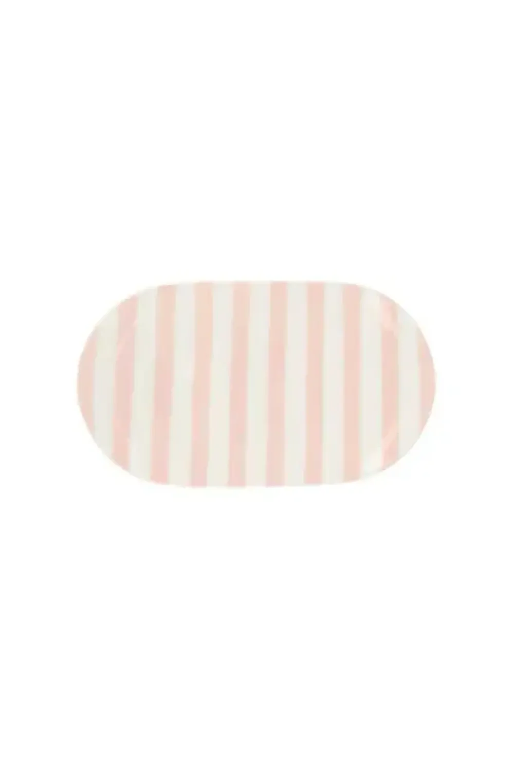 New serveerschaal streep 20x11.5cm wit / roze Keuken & Tafelen | Cadeau
