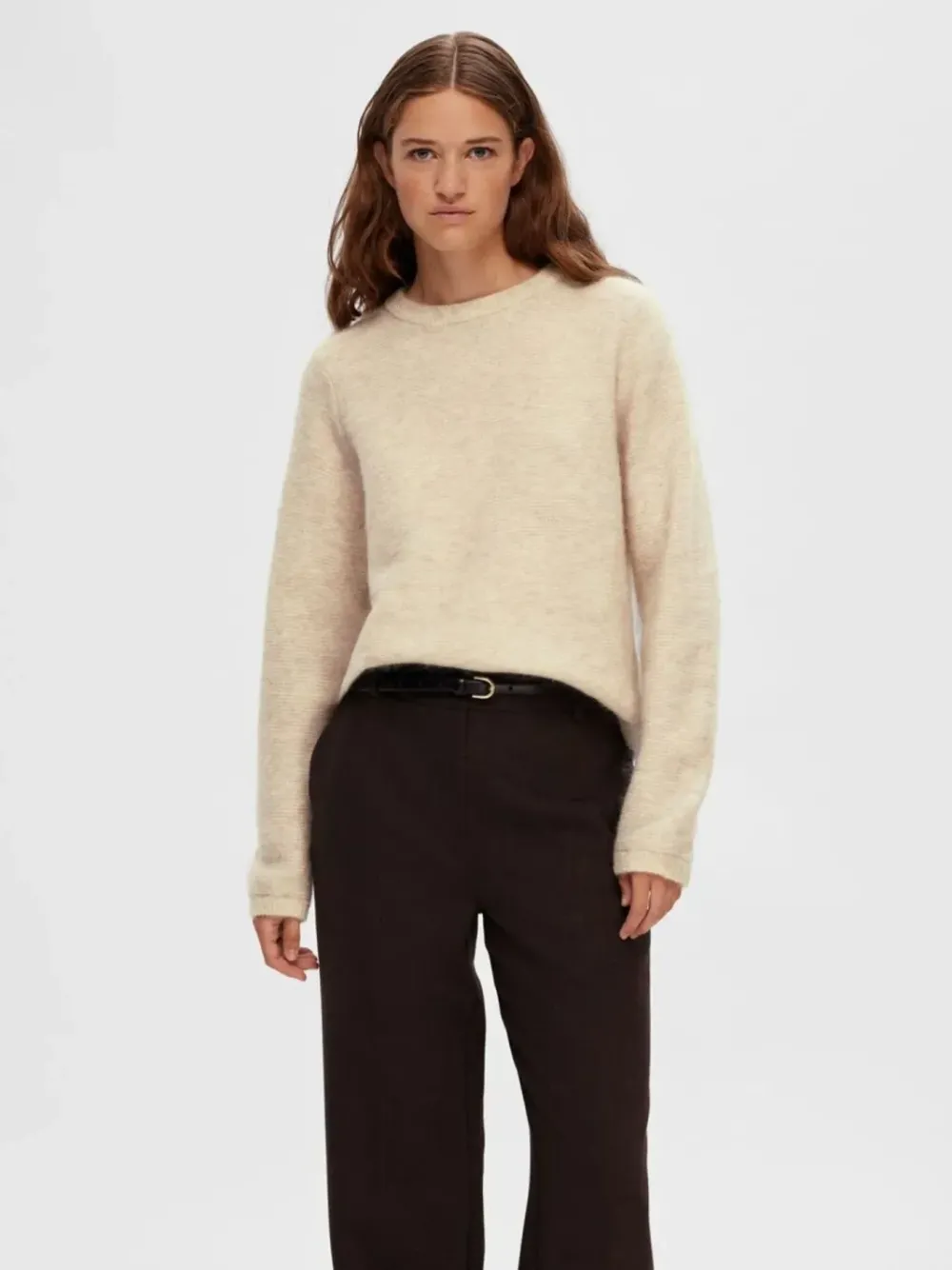 Online SLFALVA LS LONG O-NECK KNITBlack BIRCH Truien & Sweaters