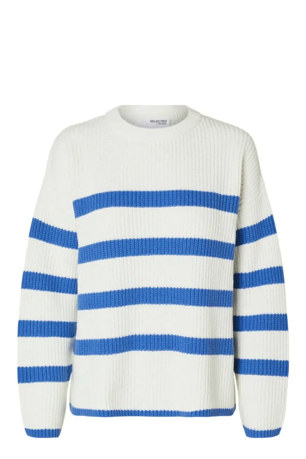 Outlet SLFBLOOMIE LS KNIT O-NECK NOOSSnow White CARDAMOM SEED Truien & Sweaters