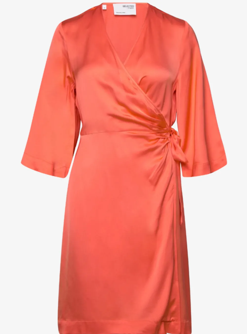 New SLFFRANZISKA 3/4 SHORT SATIN WRAP DRESSEmberglow Jurken
