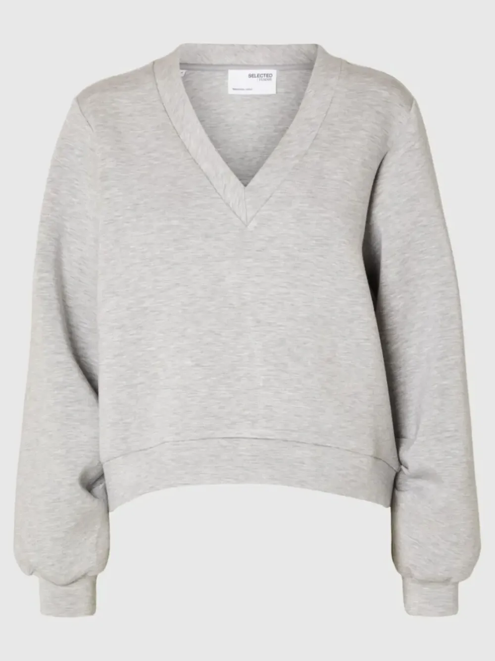 Sale SLFJAMILA LS V-NECK SWEATLight Grey Melange Truien & Sweaters