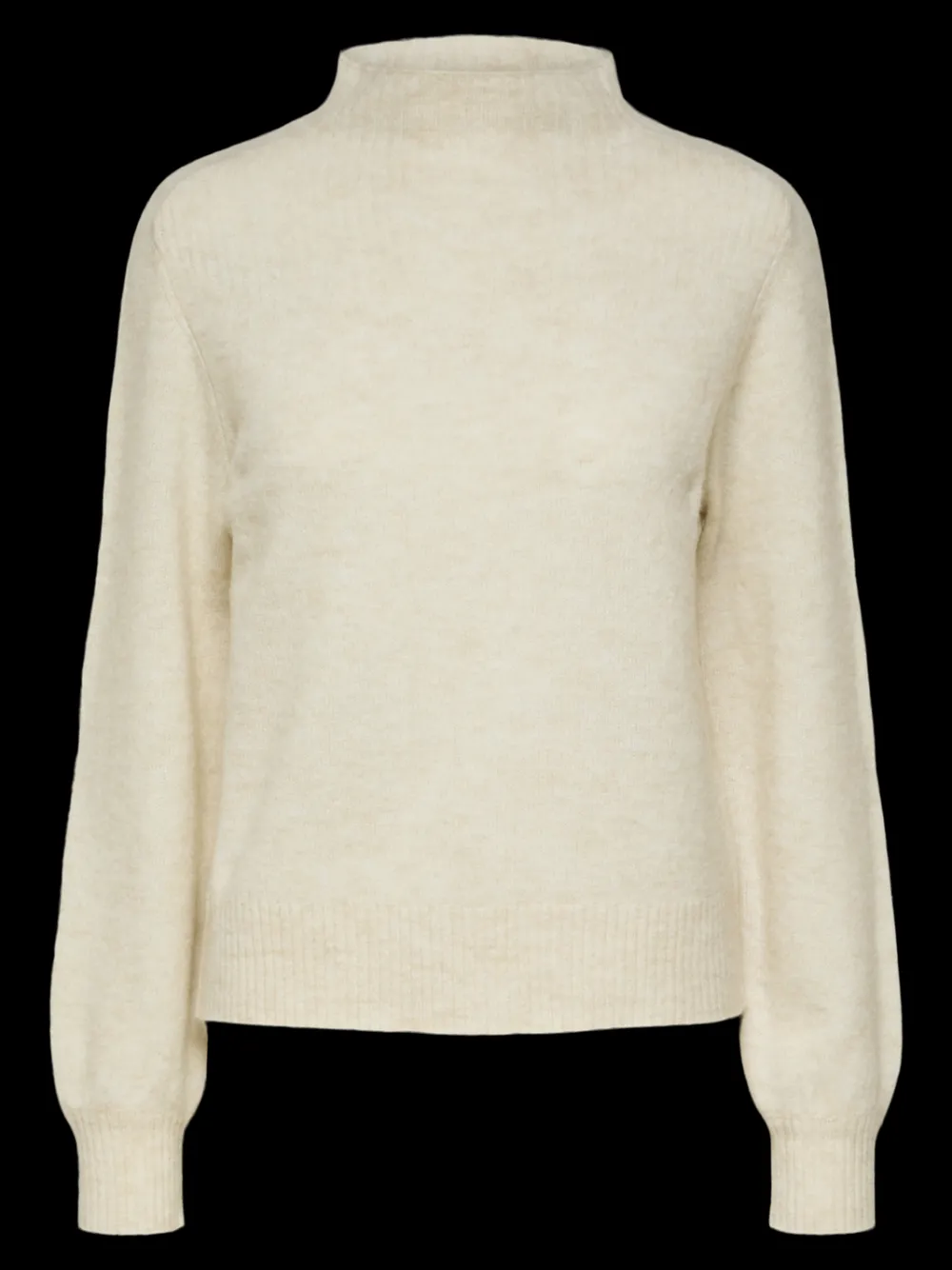 Online SLFMALLY LS KNIT T-NECK CAMP BBirch MELANGE WHITE CORE Truien & Sweaters