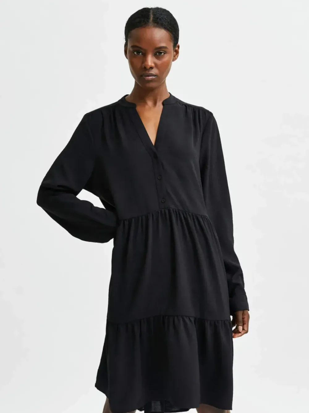 Discount # SLFMIVIA LS SHORT DRESS B NOOS Black Jurken