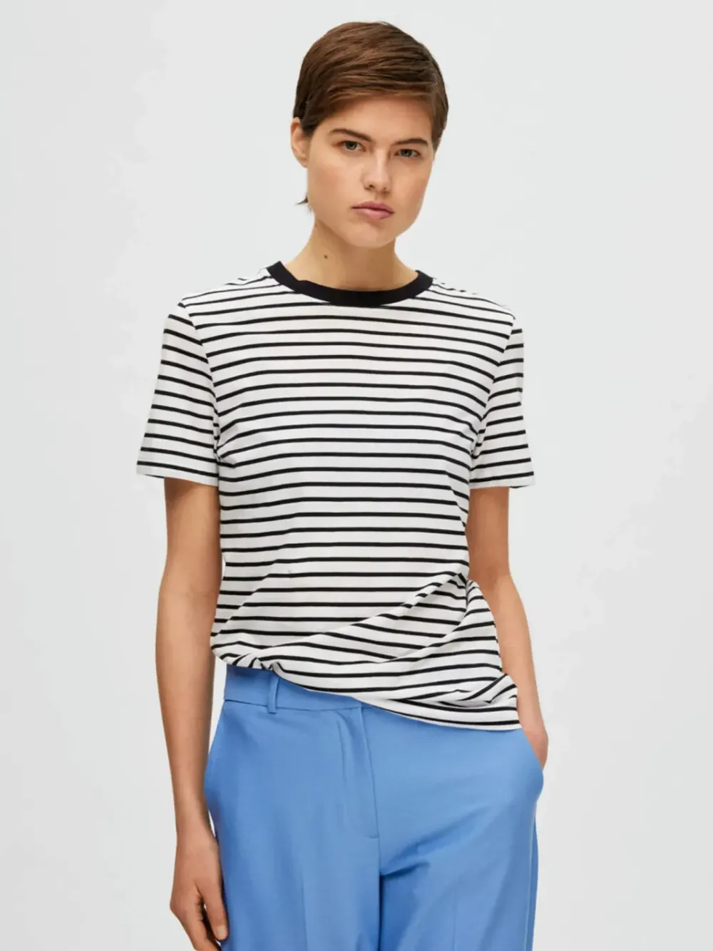 Clearance SLFMYESSENTIAL SS STRIPE 0-NECK TEE NOOS Shirts & Tops