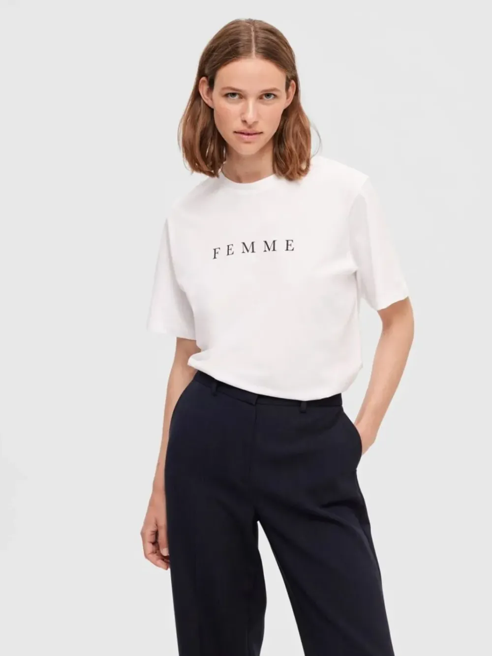 Online SLFVILJA SS PRINTED TEE W NOOSBright White BLACK Shirts & Tops