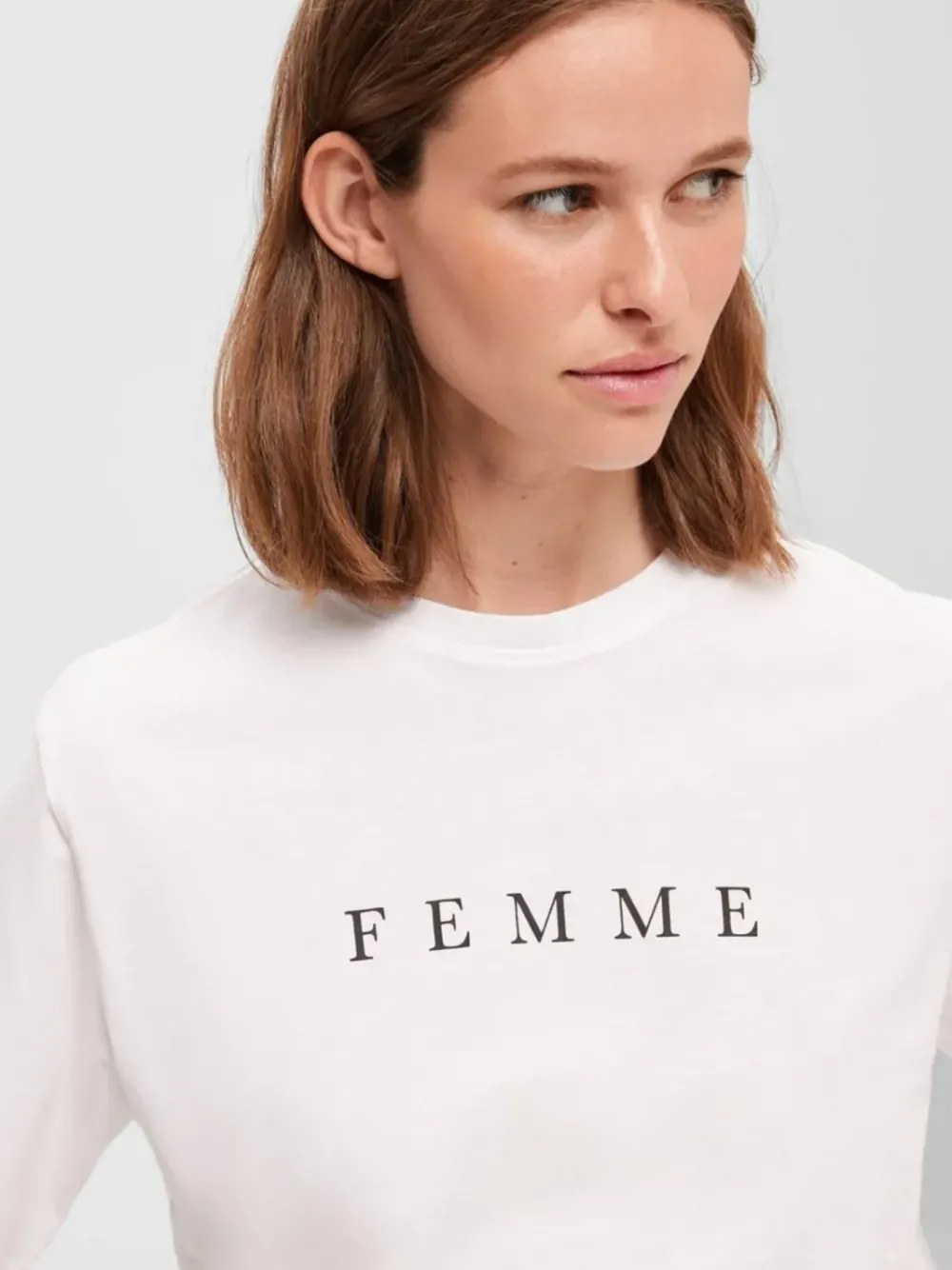Online SLFVILJA SS PRINTED TEE W NOOSBright White BLACK Shirts & Tops
