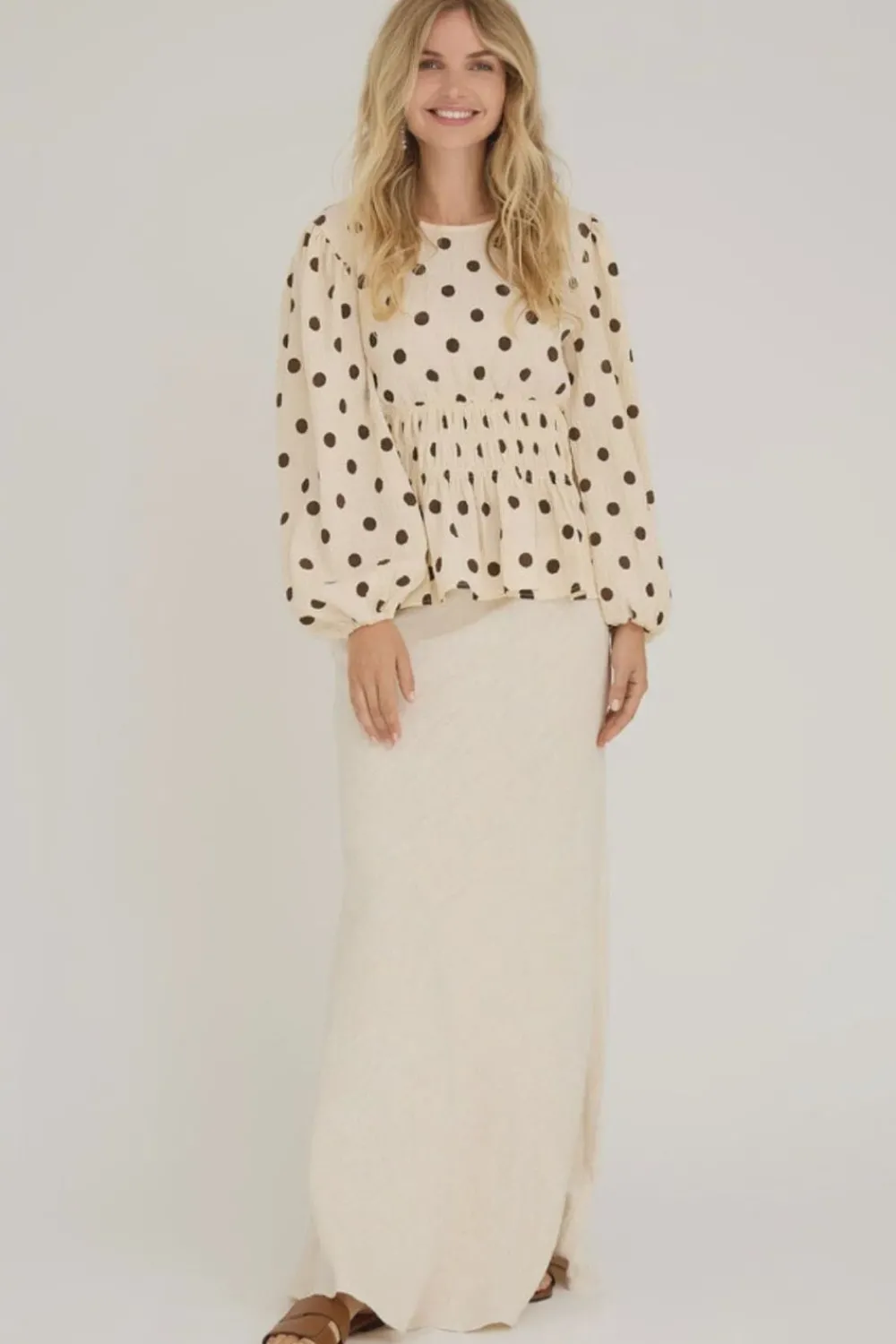 Hot Top Elinor blouse186 Sand/brown Shirts & Tops | Blouses
