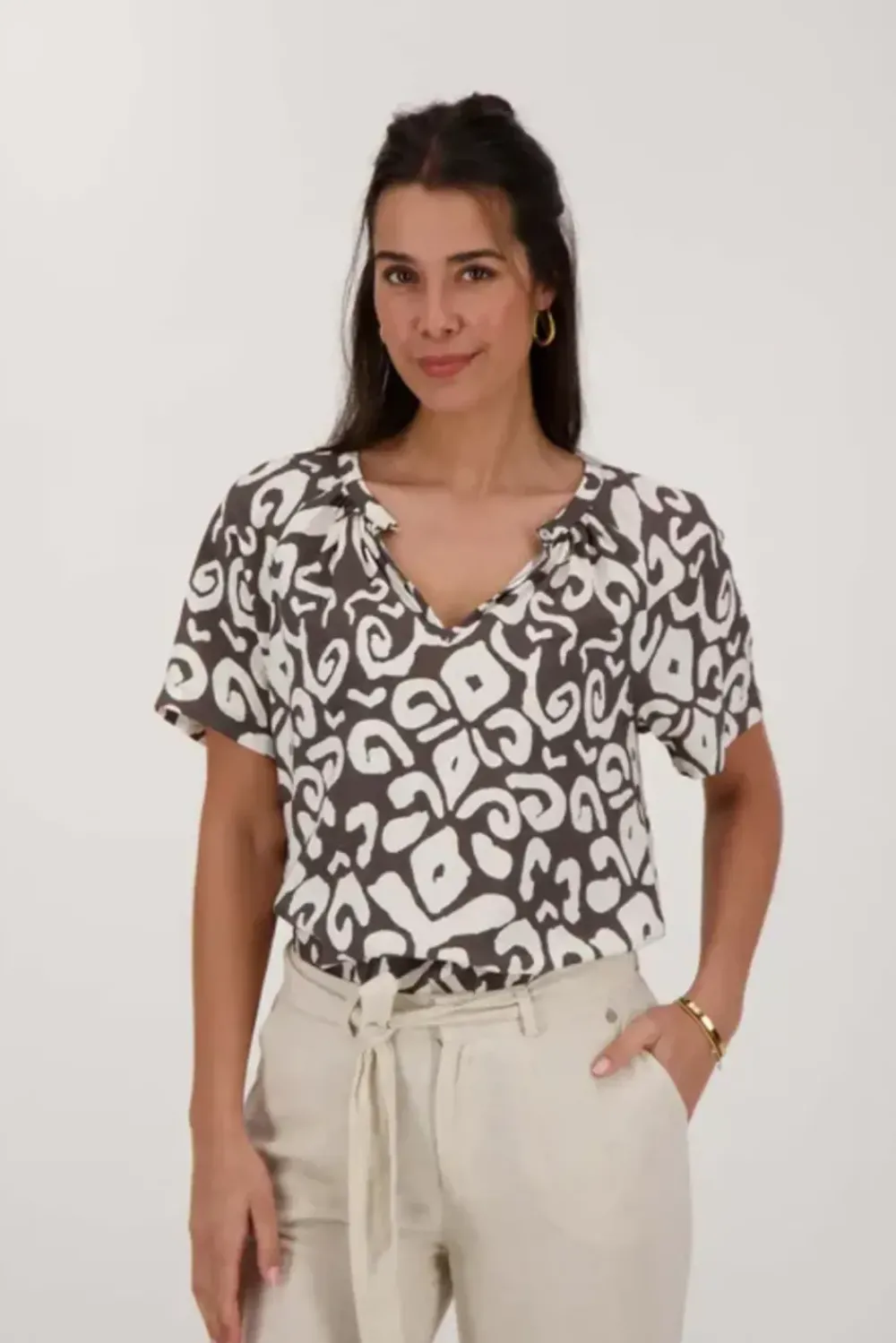 Best Top ornament print antracietgrijs/zand Shirts & Tops