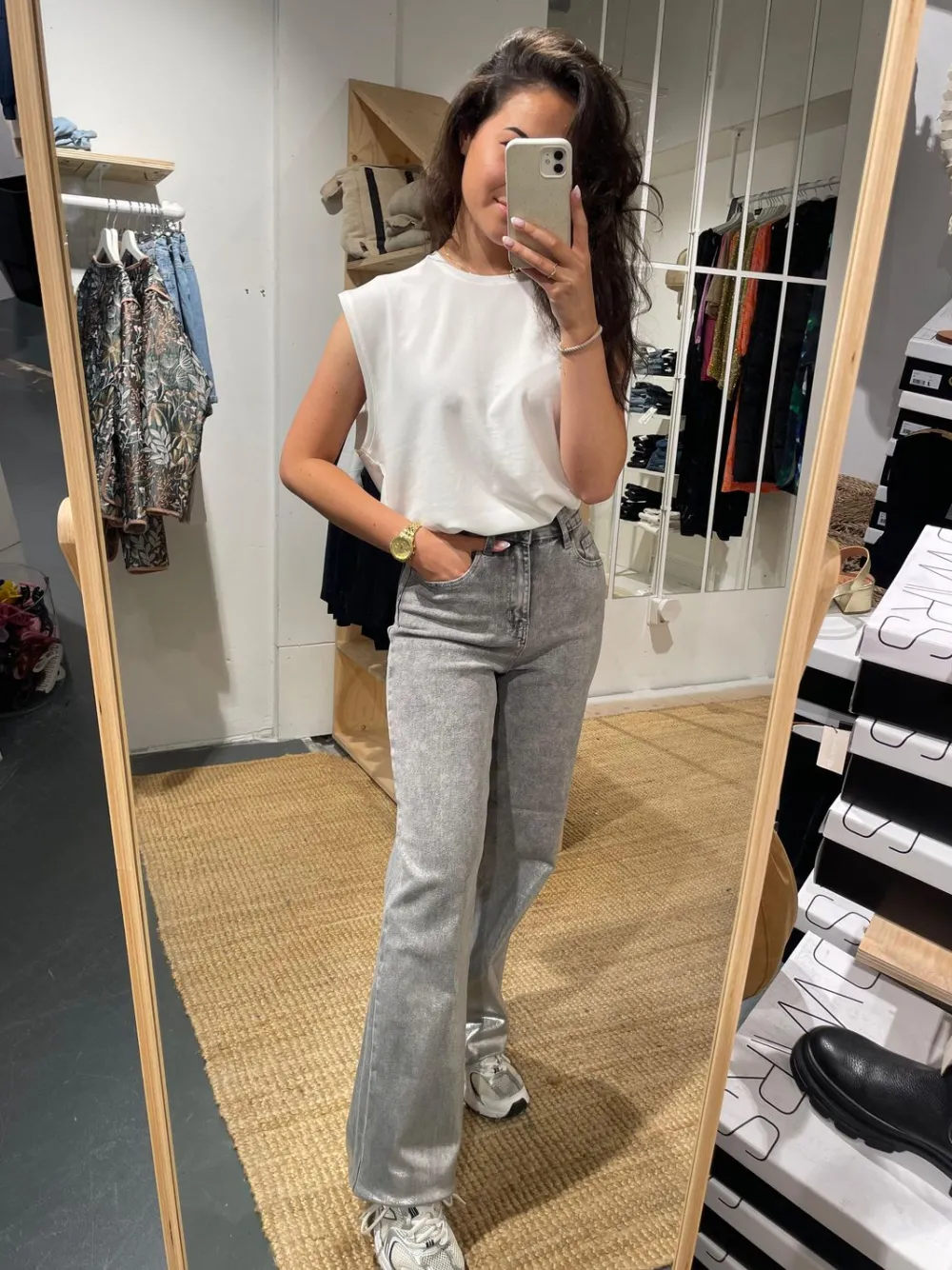 Discount Wide denim / Metallic 086 Jeans